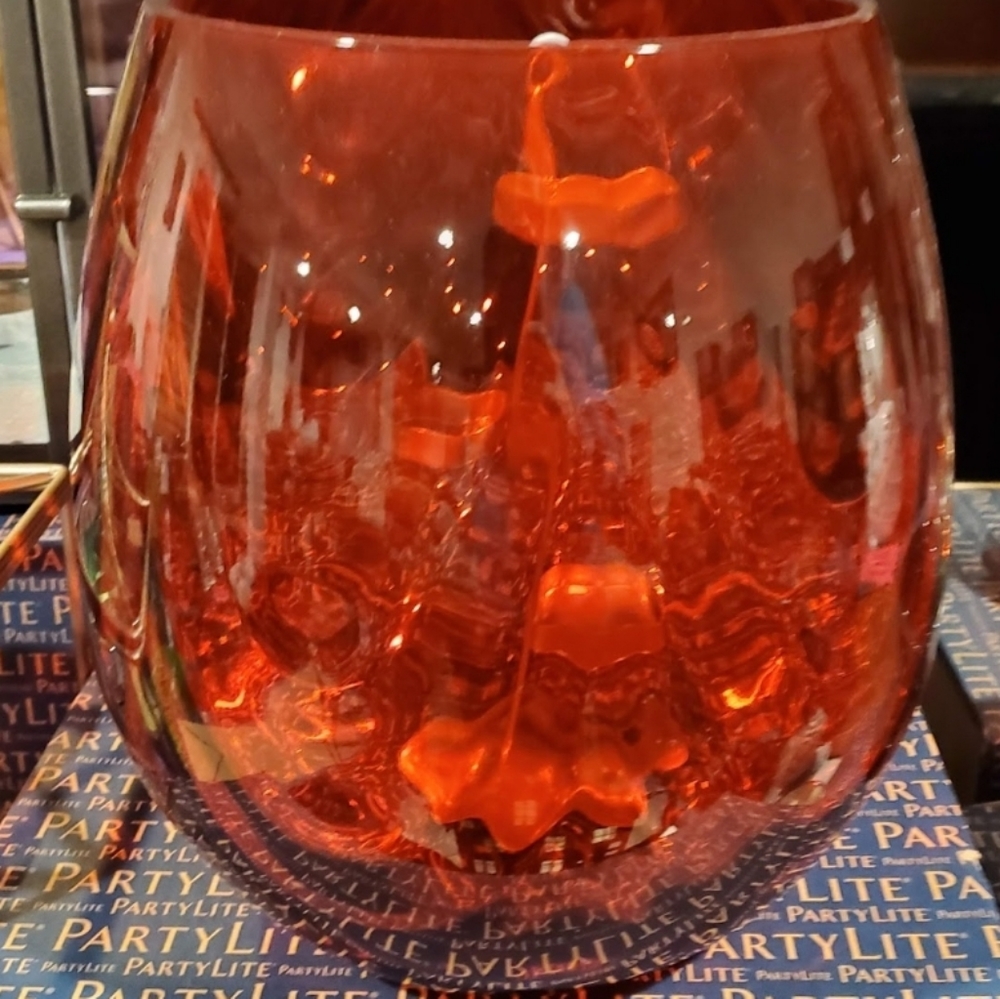 Ruby Glow Hurricane candle holder